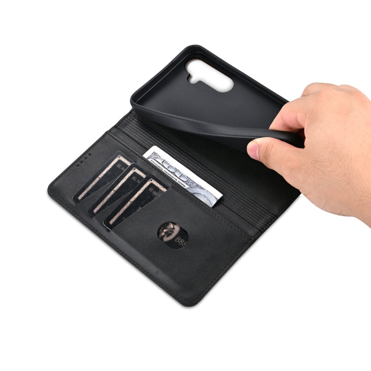 For Samsung Galaxy S24+ 5G AZNS Magnetic Calf Texture Flip Leather Phone Case(Black)