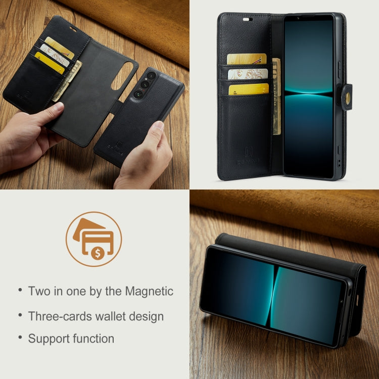 For Sony Xperia 1 VI DG.MING Crazy Horse Texture Detachable Magnetic Leather Phone Case(Black)
