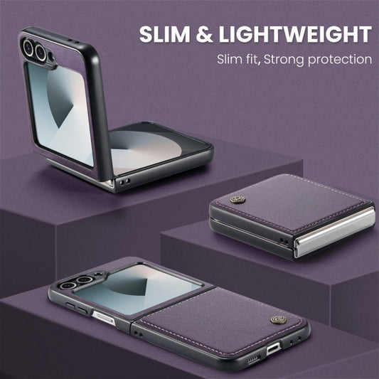 For Samsung Galaxy Z Flip6 / Flip7 FE CaseMe 023 Butterfly Buckle Litchi Texture RFID Anti-theft Leather Phone Case(Pearly Purple)