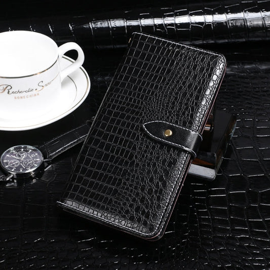 Pour Xiaomi Redmi Note 13 4G Global idewei Étui de téléphone en cuir avec texture crocodile (noir)
