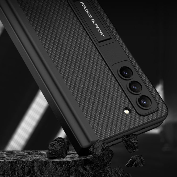 For Samsung Galaxy Z Fold5 GKK Magnetic Flip Plain Leather Phone Case with Pen Box(Silver)