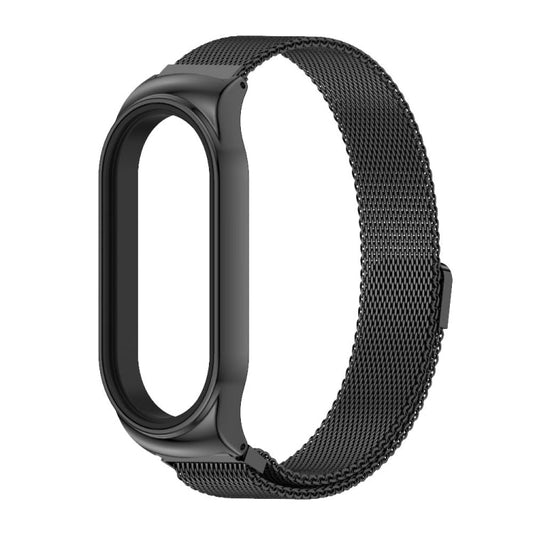 For Xiaomi Mi Band 8 / 9 Mijobs CS Case Milan Magnetic Stainless Steel Watch Band(Black)