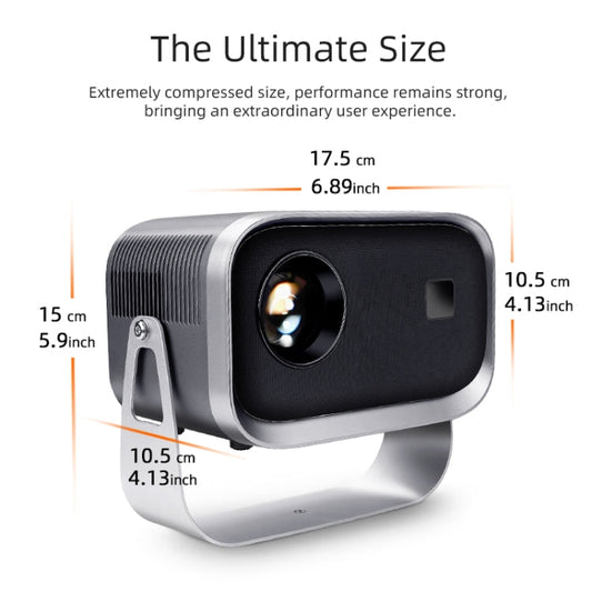 AUN A003 1280x720P 150 Lumens Same Screen Version Portable Home Theater LED HD Digital Projector, EU Plug(Grey)