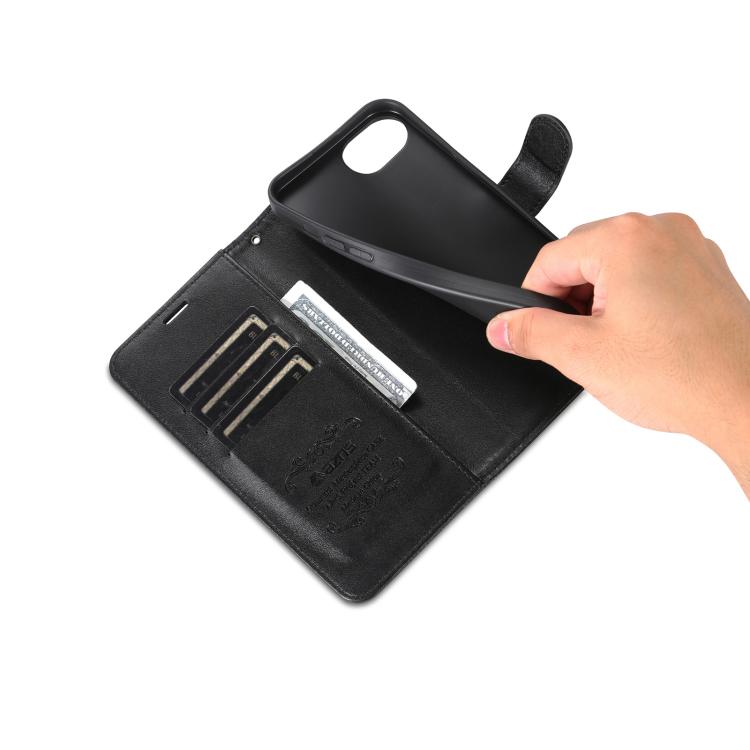 For iPhone 17e / 16e AZNS Sheepskin Texture Flip Leather Phone Case(Black)