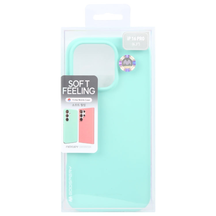 Pour iPhone 16 Pro Max GOOSPERY SOFT FEELING Coque Souple en TPU Liquide (Vert Menthe)