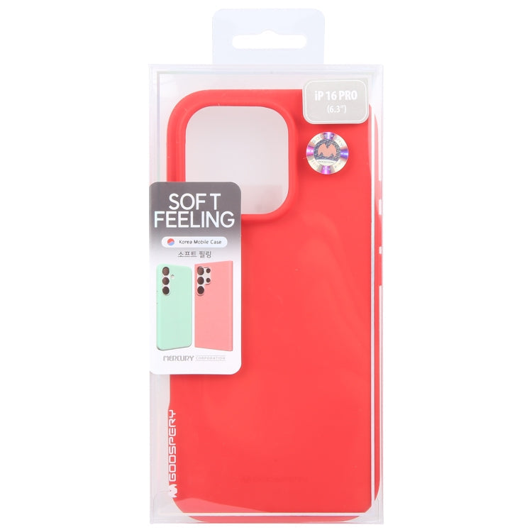 For iPhone 16 Pro GOOSPERY SOFT FEELING Liquid TPU Soft Phone Case(Red)