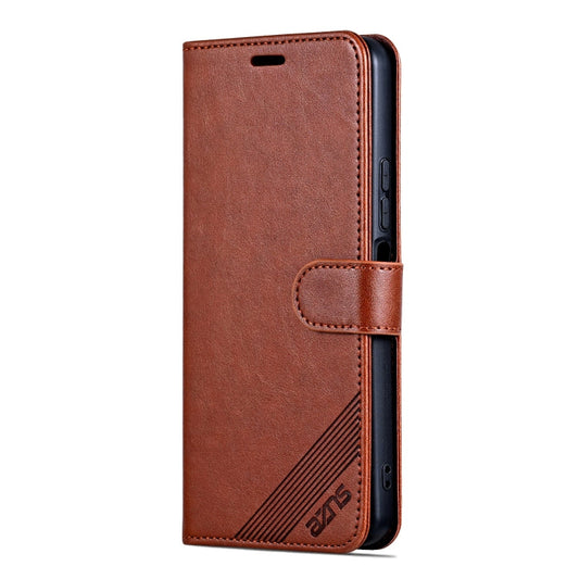 For Huawei Mate 70 AZNS Sheepskin Texture Flip Leather Phone Case(Brown)