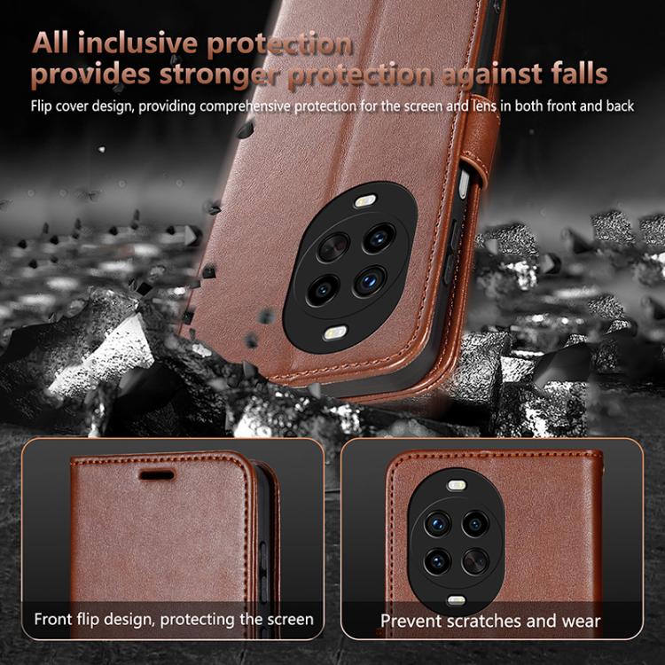 For Huawei nova 14 Ultra 5G AZNS Sheepskin Texture Flip Leather Phone Case(Brown)