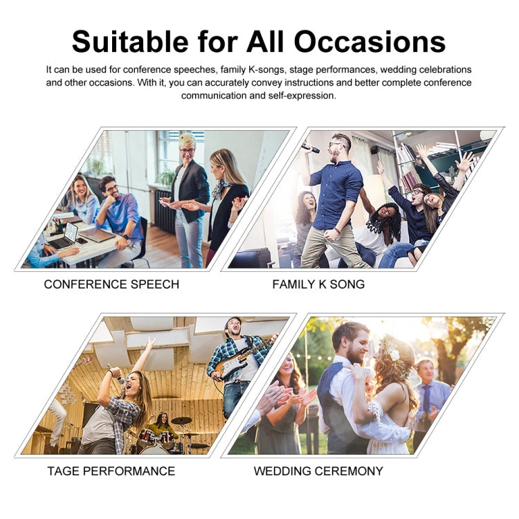 XTUGA A140-HB Wireless Microphone System 4 Channel Handheld Lavalier Headset Microphone(EU Plug)