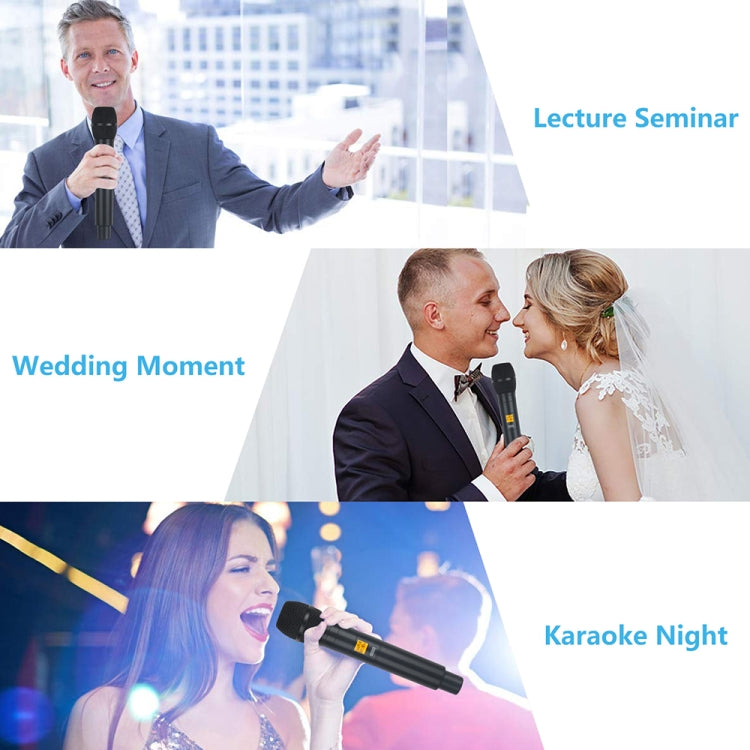 XTUGA A400-H Professional 4-Channel UHF Wireless Microphone System with 4 Handheld Microphone(US Plug)