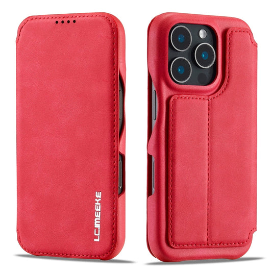 For iPhone 15 Pro Max LC.IMEEKE Hon Ancient Series Flip Leather Phone Case(Red)