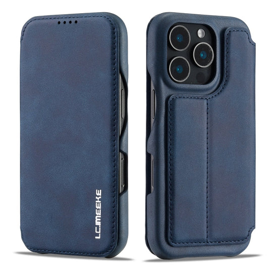 For iPhone 15 Pro Max LC.IMEEKE Hon Ancient Series Flip Leather Phone Case(Blue)