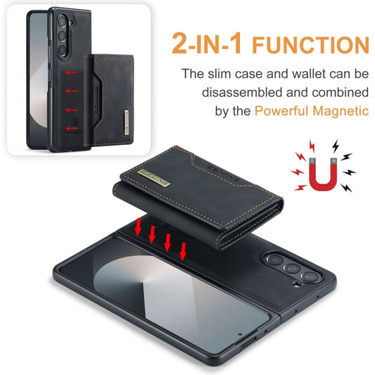Pour Samsung Galaxy Z Fold6 DG.MING Série M2 Étui portefeuille multifonction à 3 volets + coque de téléphone magnétique (noir)