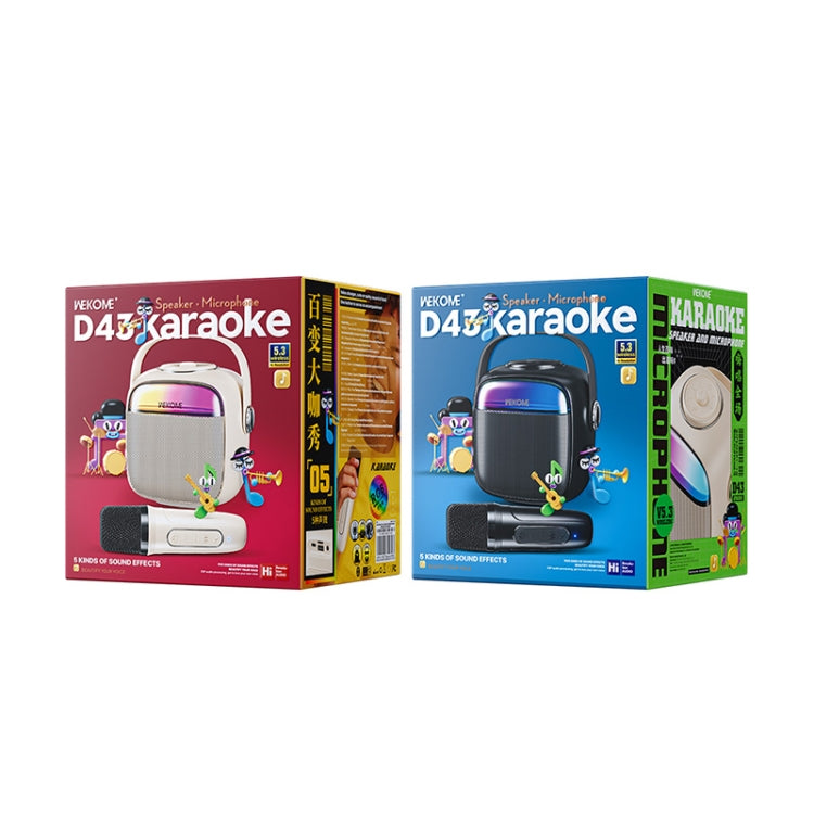 WK D43 Mini Karaoke Bluetooth Speaker(Beige)