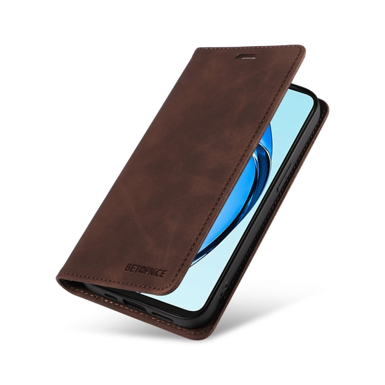 For OPPO A60 4G Global BETOPNICE Suction RFID Anti-theft Leather Phone Case(Brown)