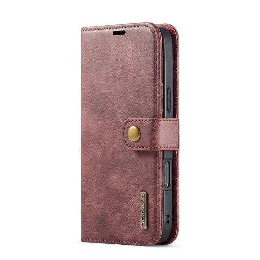 For iPhone 16 Pro DG.MING Crazy Horse Texture Detachable Magnetic Leather Phone Case(Red)