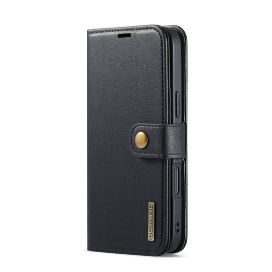 For iPhone 16 Plus DG.MING Crazy Horse Texture Detachable Magnetic Leather Phone Case(Black)