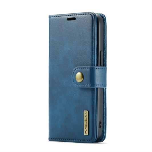 For iPhone 17e / 16e DG.MING Crazy Horse Texture Detachable Magnetic Leather Phone Case(Blue)