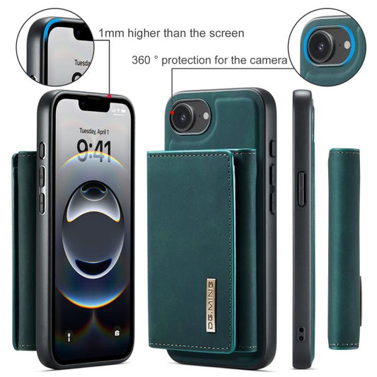 For iPhone 17e / 16e DG.MING M1 Series 3-Fold Multi Card Wallet Leather Phone Case(Green)