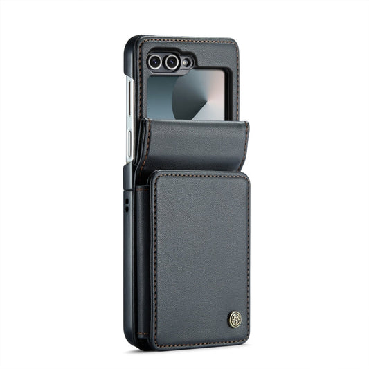 For Samsung Galaxy Z Flip6 / Flip7 FE CaseMe C22 PC+TPU Business Style RFID Anti-theft Leather Phone Case(Black)