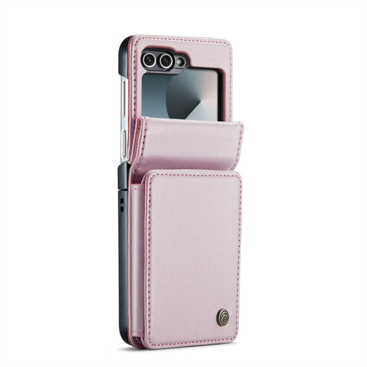 For Samsung Galaxy Z Flip6 / Flip7 FE CaseMe C22 PC+TPU Business Style RFID Anti-theft Leather Phone Case(Pink)