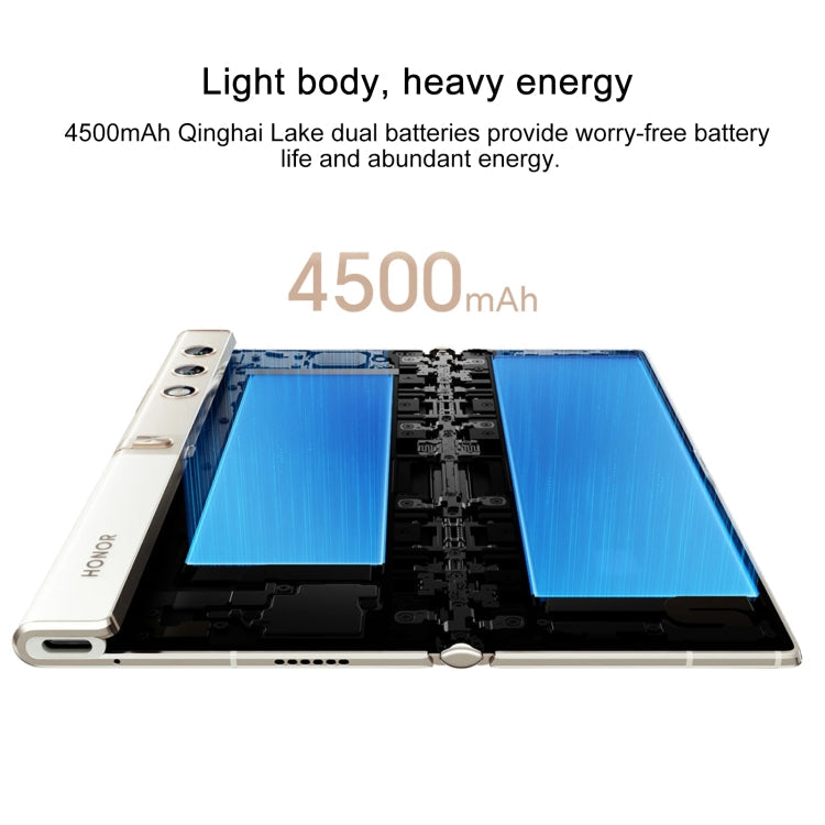 Honor V Purse 5G, 16GB+512GB, Side Fingerprint, 7.71 inch + 6.45 inch MagicOS 7.2 Qualcomm Snapdragon 778G Octa Core, Network: 5G, OTG, NFC, Not Support Google Play(Gold)