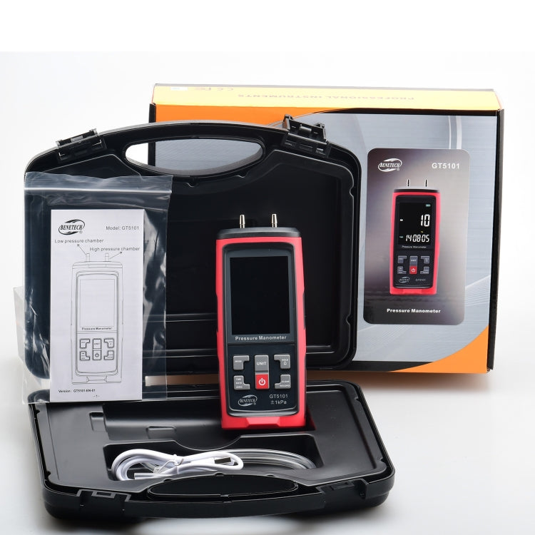 BENETECH GT5101 LCD Display Differential Pressure Meter, Specification:125Pa
