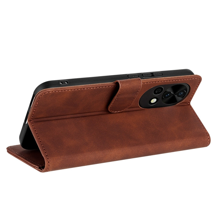 For Huawei nova 12 / nova 13 AZNS Skin Feel Calf Texture Flip Leather Phone Case(Brown)