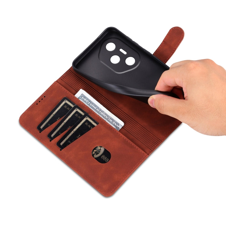 For Honor 300 Pro AZNS Skin Feel Calf Texture Flip Leather Phone Case(Brown)