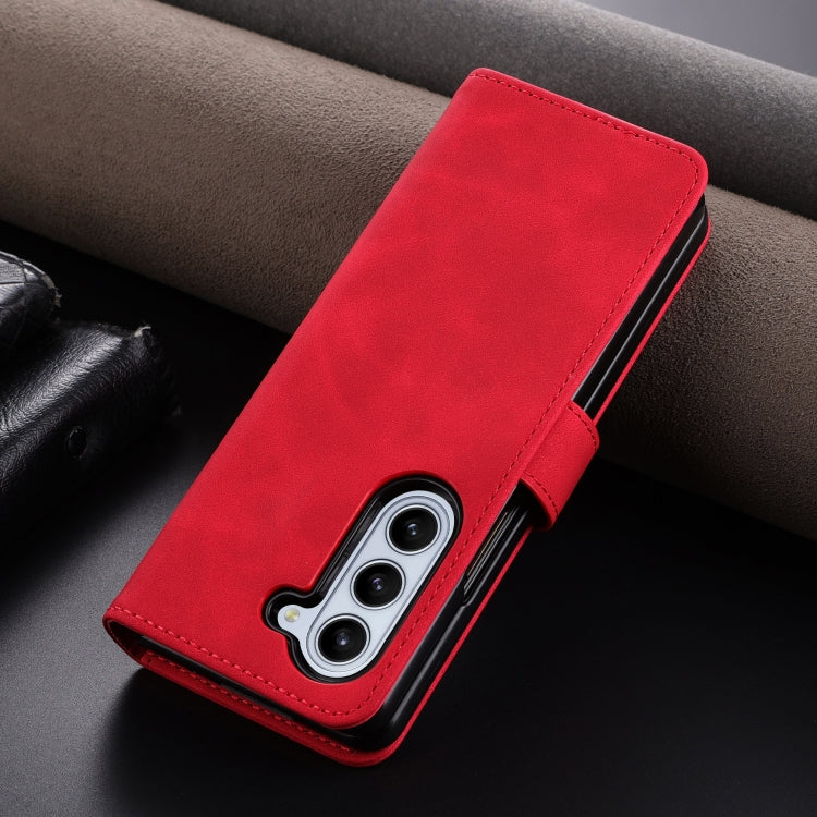 For Samsung Galaxy Z Fold6 5G AZNS Skin Feel Calf Texture Flip Leather Phone Case(Red)