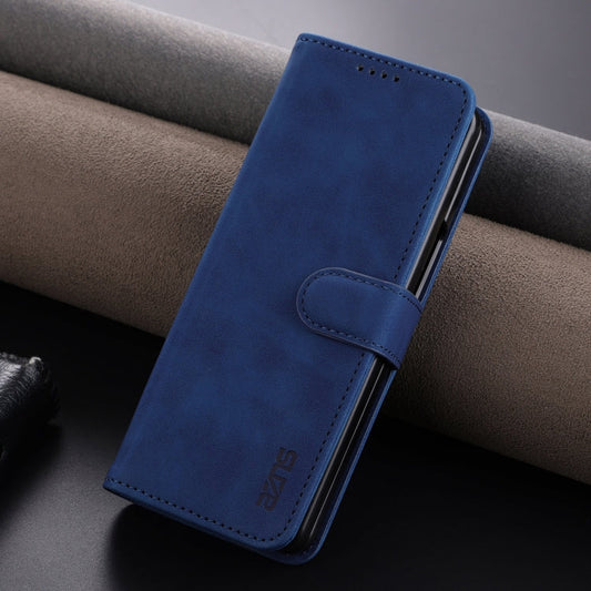 For Samsung Galaxy Z Fold6 5G AZNS Skin Feel Calf Texture Flip Leather Phone Case(Blue)