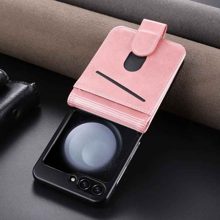 For Samsung Galaxy Z Flip7 FE / Flip6 AZNS Skin Feel Calf Texture Flip Leather Phone Case(Rose Gold)