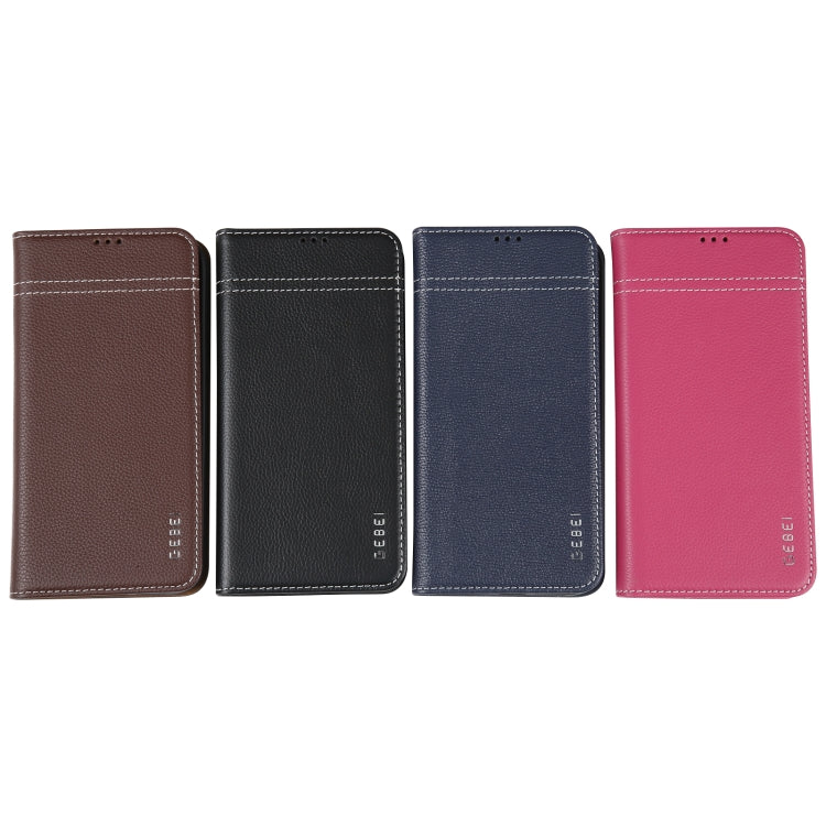 For iPhone 17e / 16e GEBEI Top-grain Horizontal Flip Leather Phone Case(Blue)