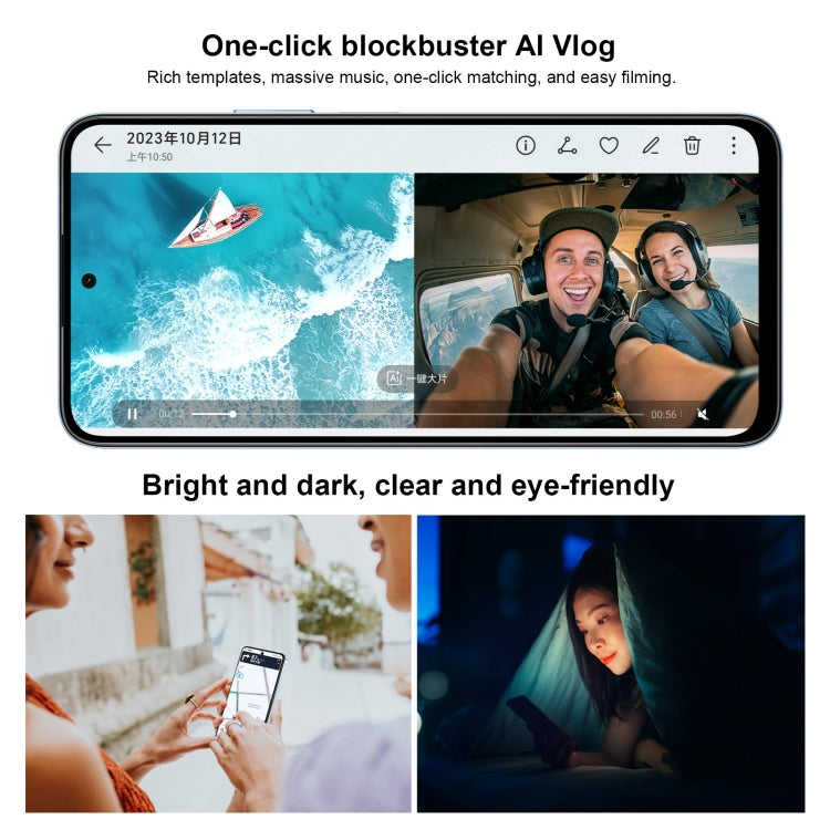 Honor Play 50 Plus, 12 Go+256 Go, MagicOS 7.2 de 6,8 pouces Dimensity 6020 Octa Core jusqu'à 2,2 GHz, Réseau : 5G, OTG, Ne prend pas en charge Google Play (Noir)