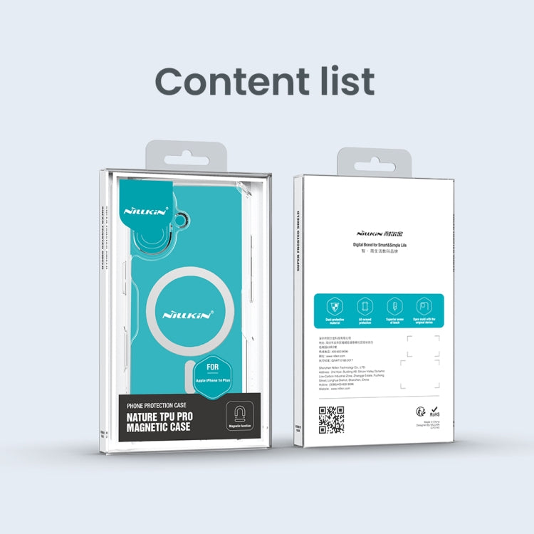 For iPhone 16 Plus NILLKIN Ultra Clear Magsafe PC + TPU Phone Case(Blue)