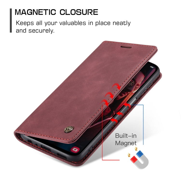 For Samsung Galaxy A15 5G CaseMe 013 Multifunctional Horizontal Flip Leather Phone Case(Wine Red)