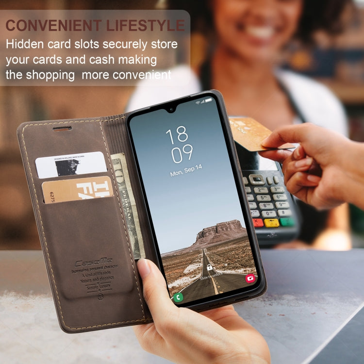 For Samsung Galaxy A05s CaseMe 013 Multifunctional Horizontal Flip Leather Phone Case(Coffee)
