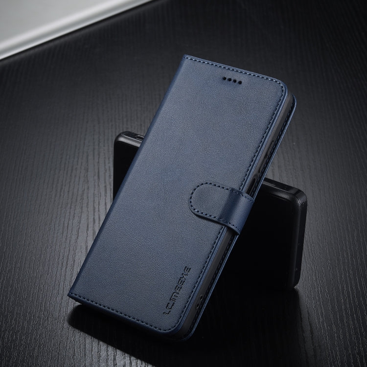 For Realme C55 LC.IMEEKE Calf Texture Horizontal Flip Leather Case(Blue)