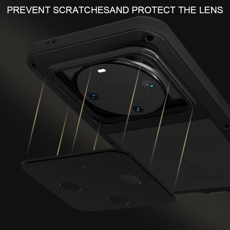 Pour Huawei Mate 60 Pro / 60 Pro+ Coque de téléphone antichoc en métal LOVE MEI étanche à la poussière (blanc)