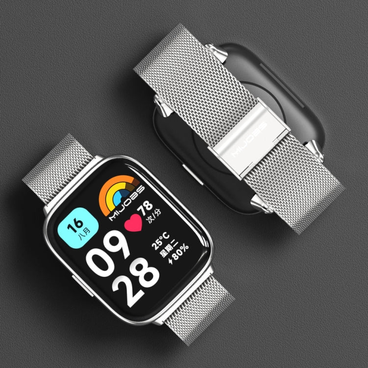 Pour Redmi Watch 3 Lite / Watch 3 Active Mijobs Bracelet de Montre en Métal à Boucle Milanaise (Noir)