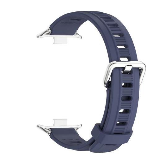 For Xiaomi Band 10 Pro / Redmi Watch 6 / 5 Mijobs Flat Hole Breathable Silicone Watch Band(Midnight Blue Silver)