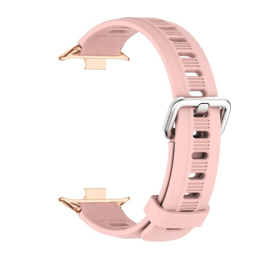For Xiaomi Band 10 Pro / Redmi Watch 6 / 5 Mijobs Flat Hole Breathable Silicone Watch Band(Pink Rose Gold)