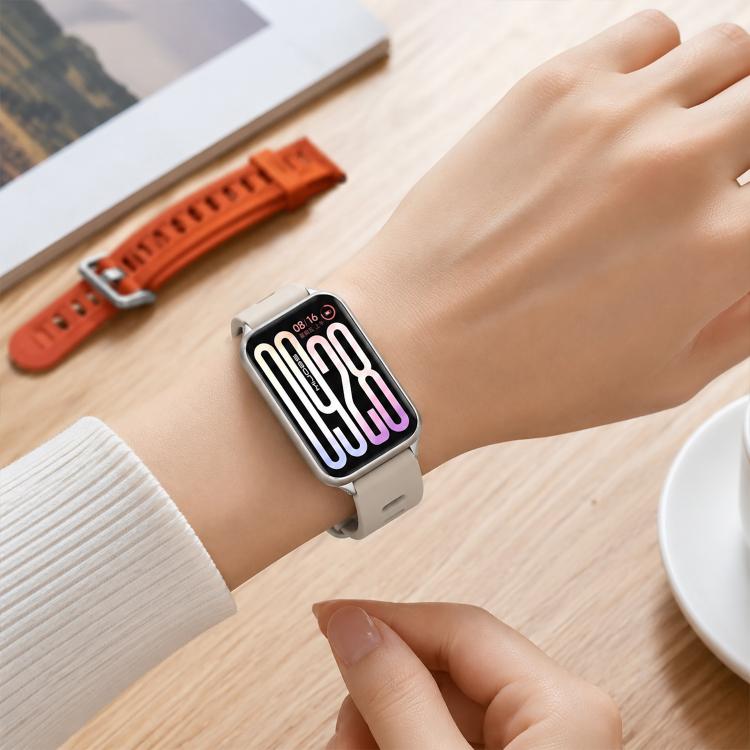 For Xiaomi Band 10 Pro / Redmi Watch 6 / 5 Mijobs Flat Hole Breathable Silicone Watch Band(Pink Rose Gold)