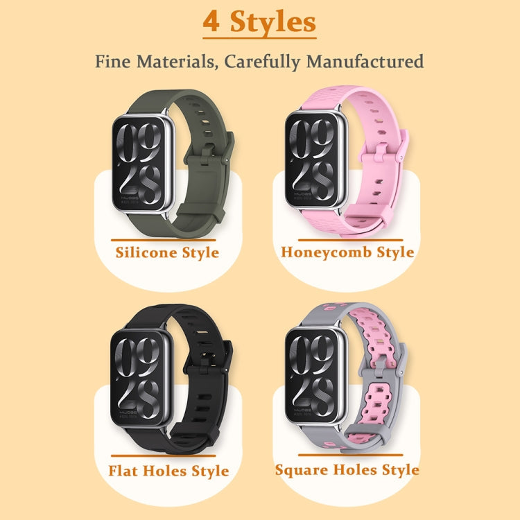 Pour Redmi Watch 6 / 5 / Xiaomi Band 9 Pro Bracelet de montre Mijobs en silicone respirant (rouge vin + argent)