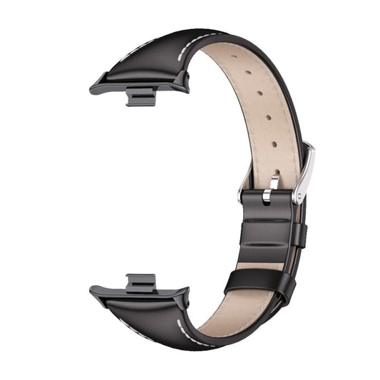 For Xiaomi Band 10 Pro / Redmi Watch 6 / 5 Mijobs Genuine Leather Slim Watch Band(Black)