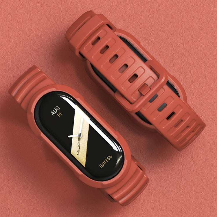 For Xiaomi Mi Band 8 MIJOBS GS Unibody Solid Color Sports Watch Band(Wine Red)