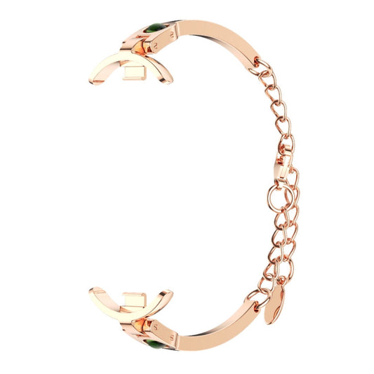 For Xiaomi Smart Band 10 / 9 / 8 Mijobs Ruyi Beauty Bracelet Watch Band(Rose Gold Green)