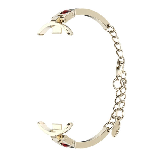 For Xiaomi Smart Band 10 / 9 / 8 Mijobs Ruyi Beauty Bracelet Watch Band(Light Gold Red)