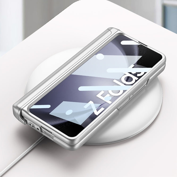 For Samsung Galaxy Z Fold5 GKK Integrated Folding Mech Shell PC Phone Case with Slide Pen Box(Light Blue)