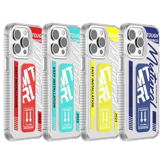 For iPhone 15 Pro Mutural Wing Flash Series TPU Phone Case with IML Stand(Blue)